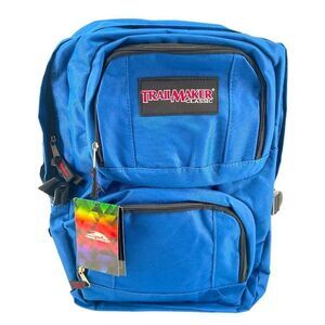 TrailMaker Classic 17” Blue Student Multi Compartment Laptop Backpack Bookbag